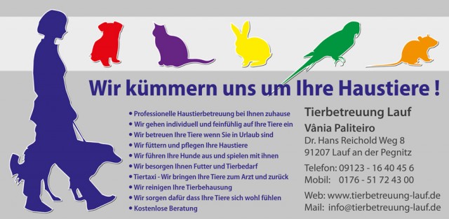 Tierbetreuung Lauf - Nürnberg: Wir kümmern uns um Ihre Haustiere! - Katzensitter - Lauf
