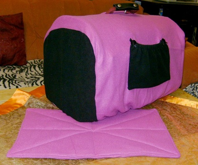 Kennel-Bezug + Einlage, pink-schwarz - Katzen Zubehoer - Berlin