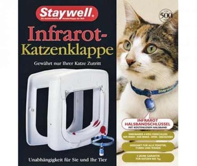 Infrarot Katzenklappe inkl. codiertem Halsbandschlüssel - Katzen Zubehoer - Bruckmühl 